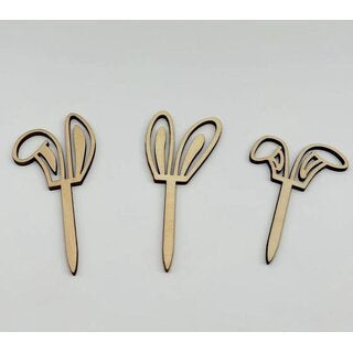 Cake Toppers Hasenohren für Cupcakes (Holz)