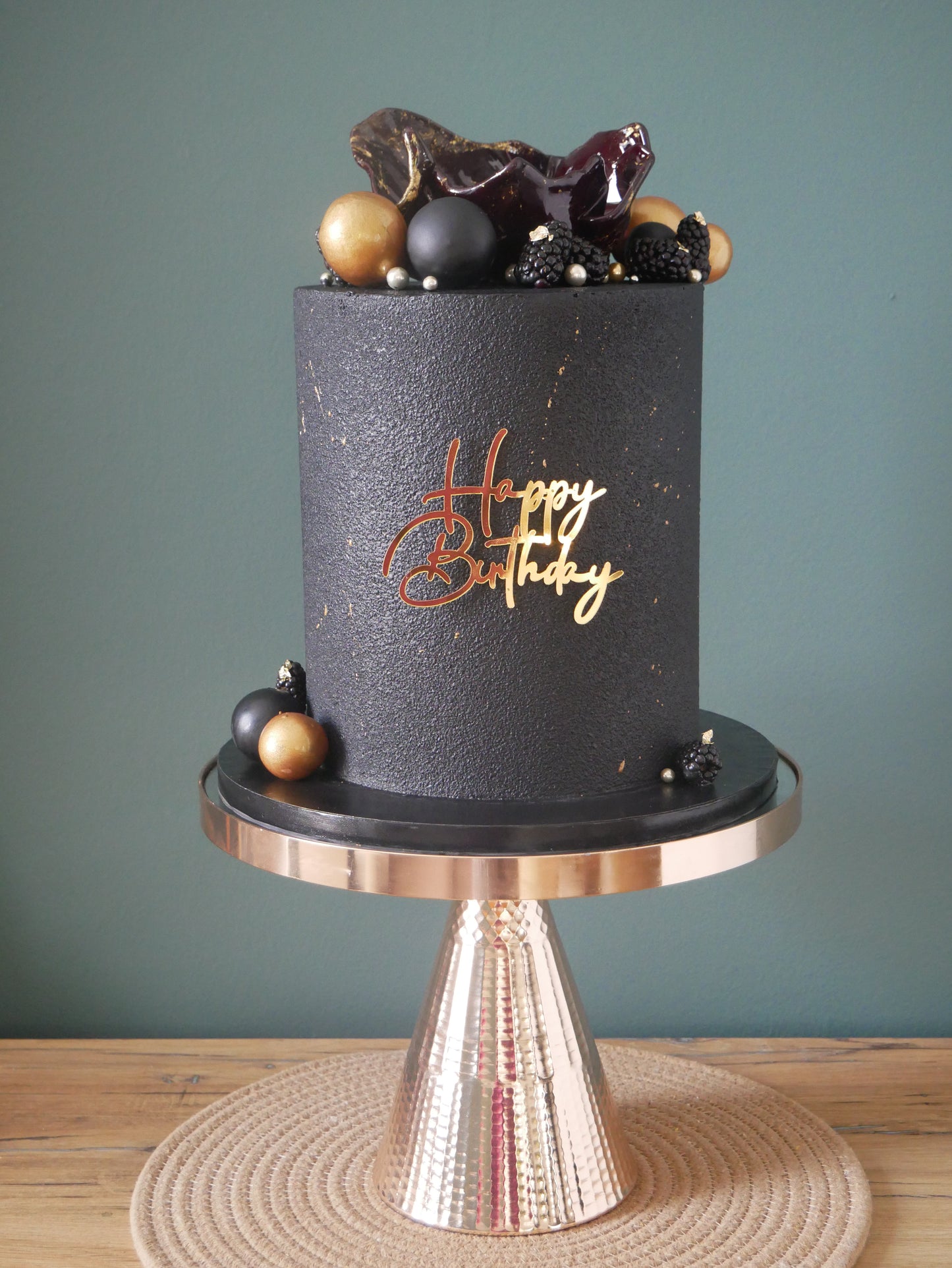 Cake Topper Happy Birthday (gold)