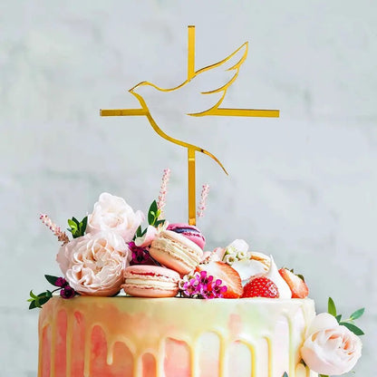Cake Toppers Kreuz mit Taube