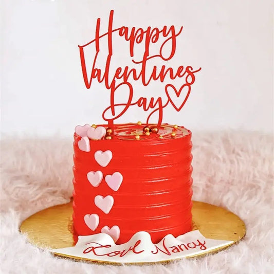 Cake Toppers Happy Valentines Day (rot)